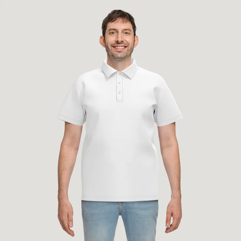 Men's Classic Fit Three-Button Short-Sleeve Polo Shirt - Lightweight 160g