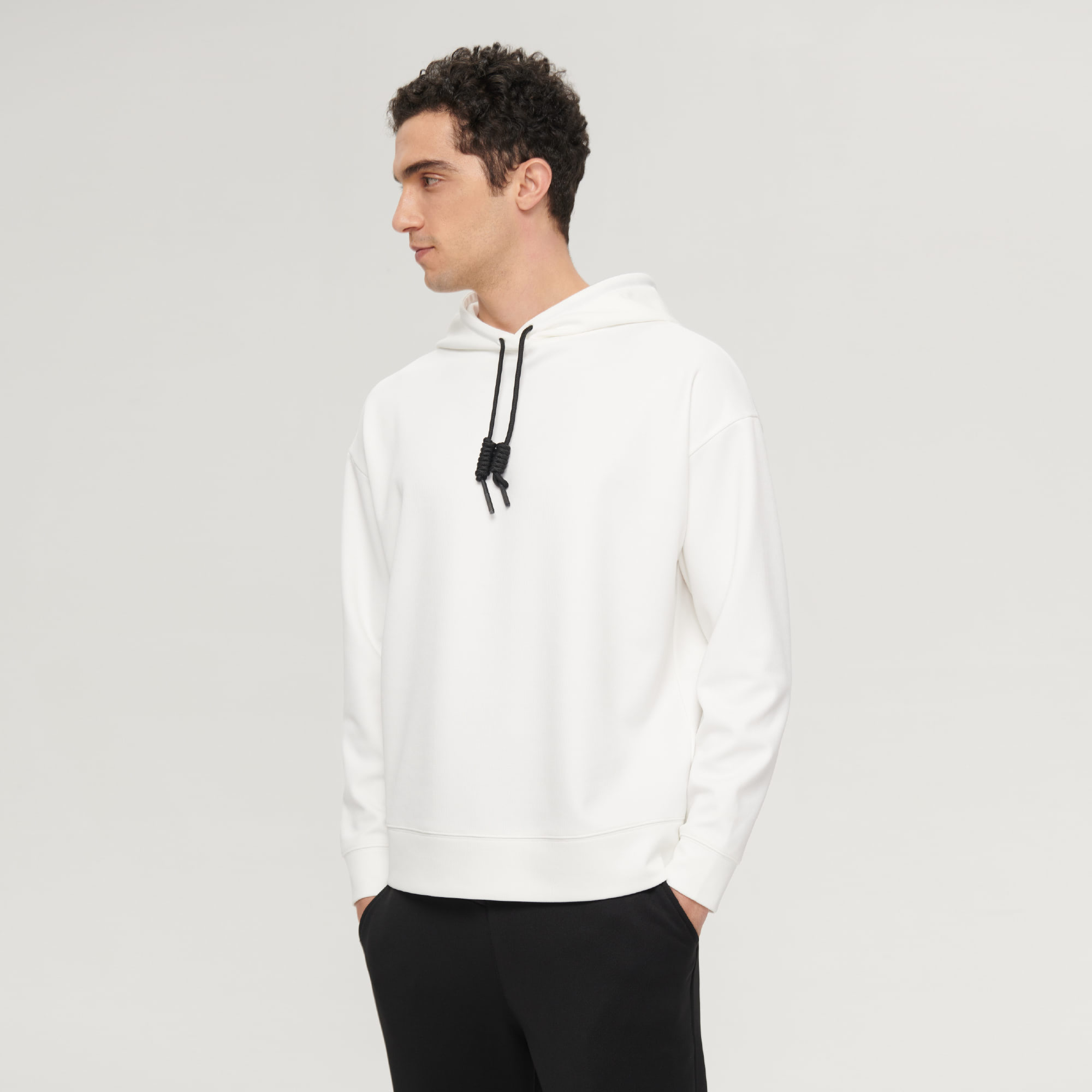 Loose Fit Hoodie - White - Men