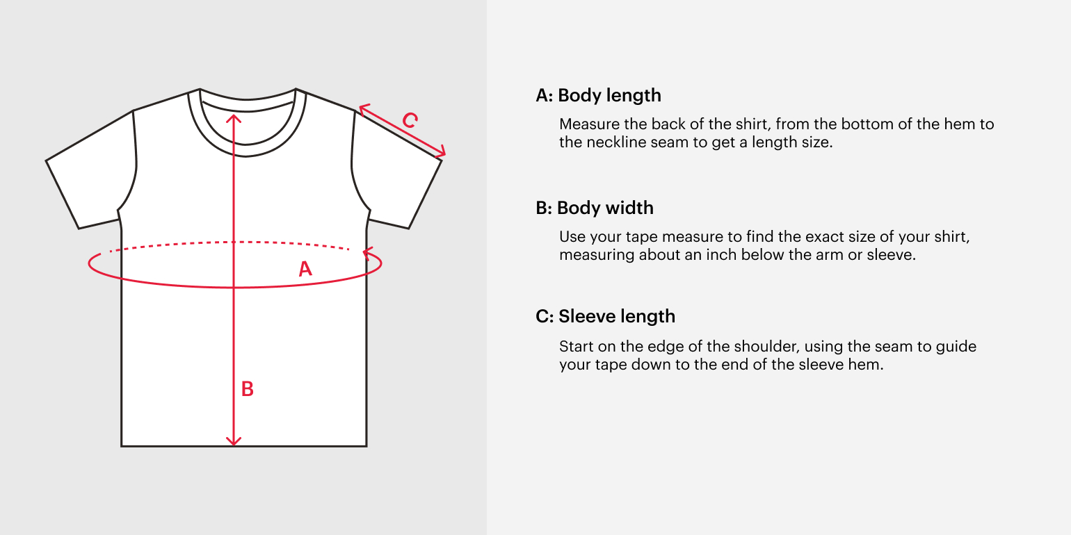 T shirt outlet measurement guide