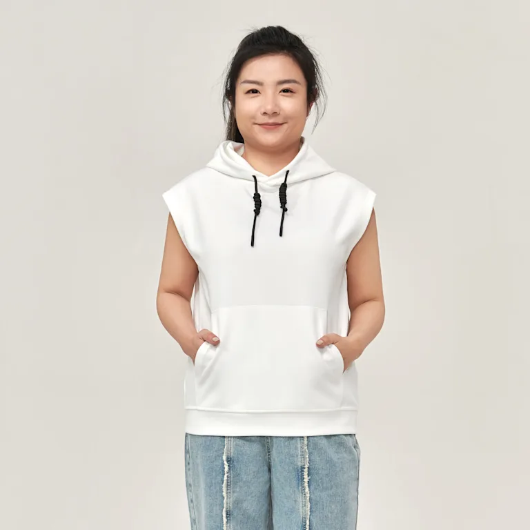 Unisex Regular Fit Sleeveless Pullover Hoodie-Super Heavy 375g