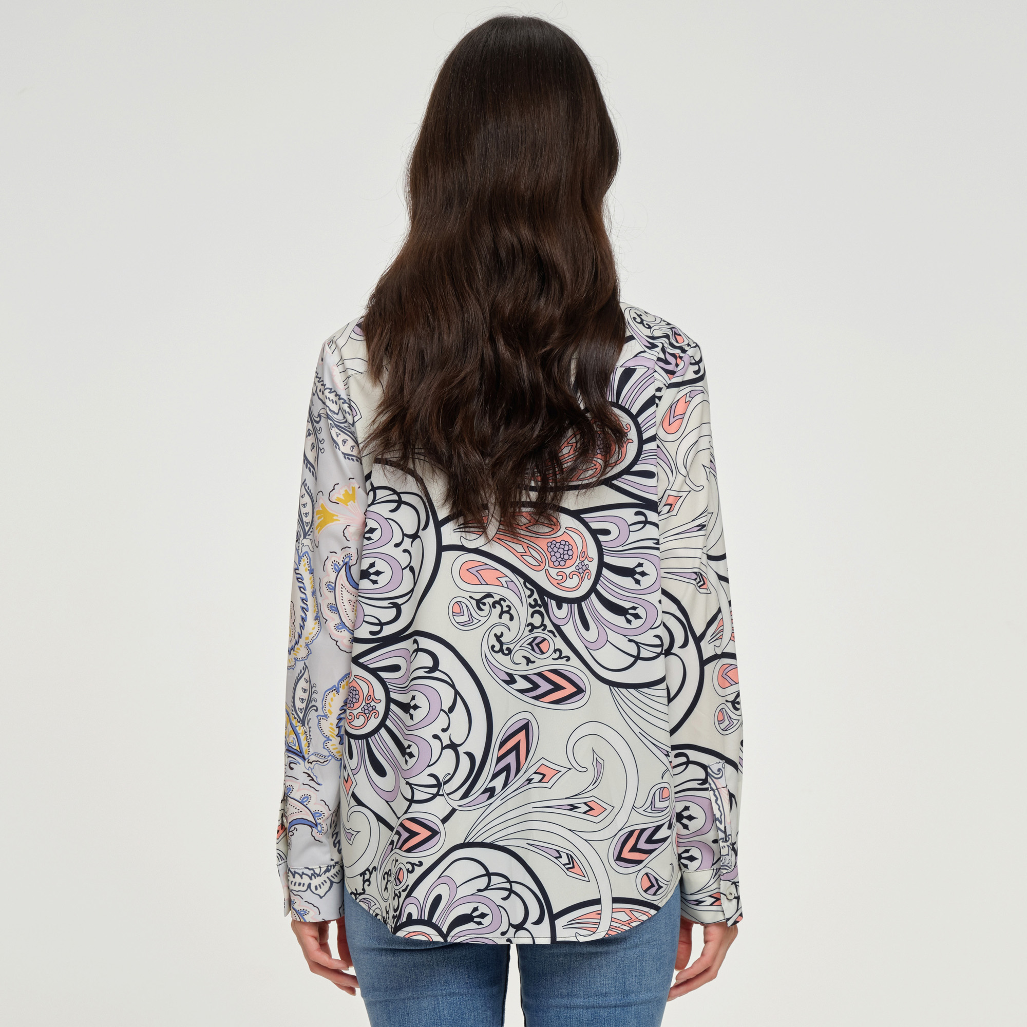 Custom Printed Women's Classic Long Sleeve Button-Up Shirt 