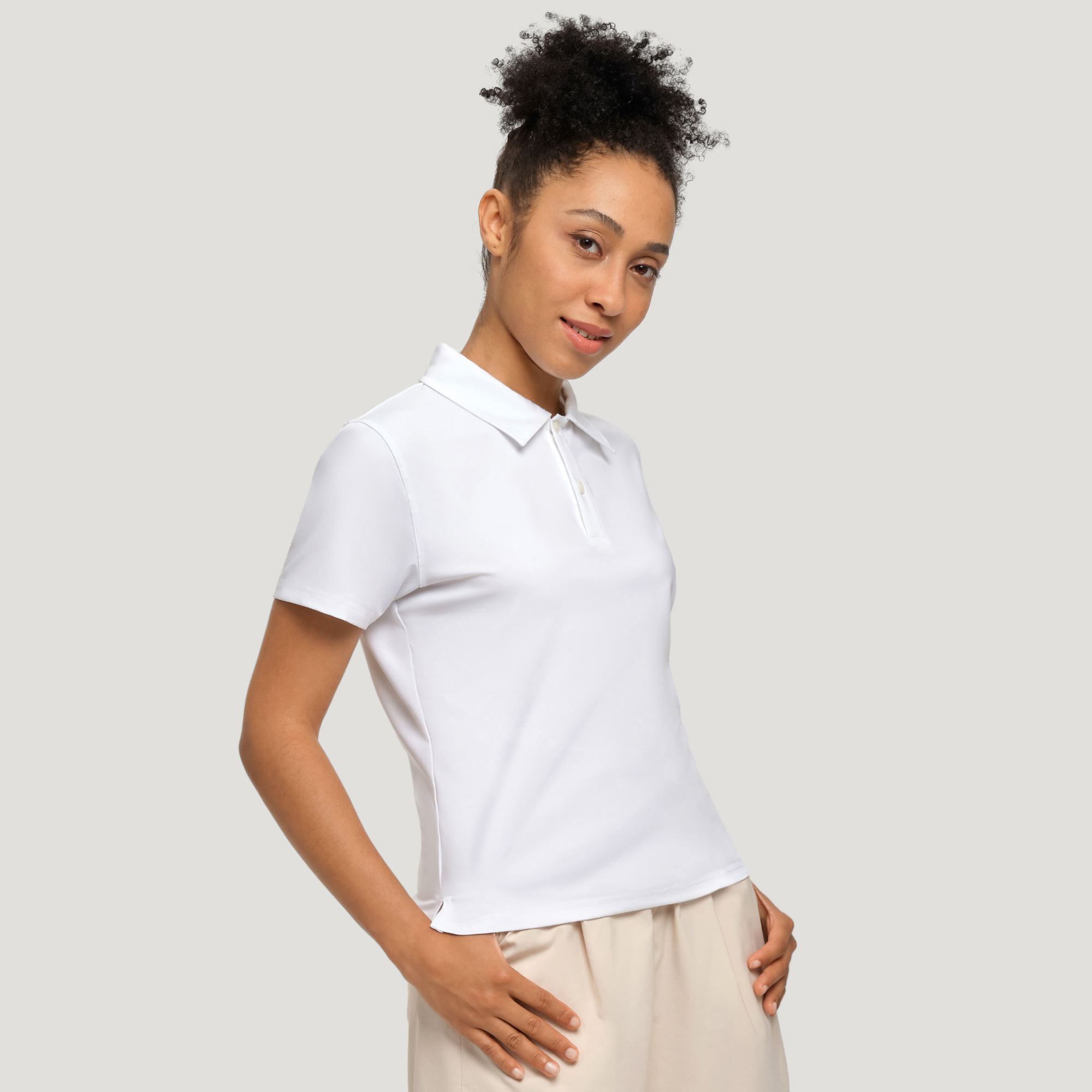 Slim fit women's polo hot sale shirt