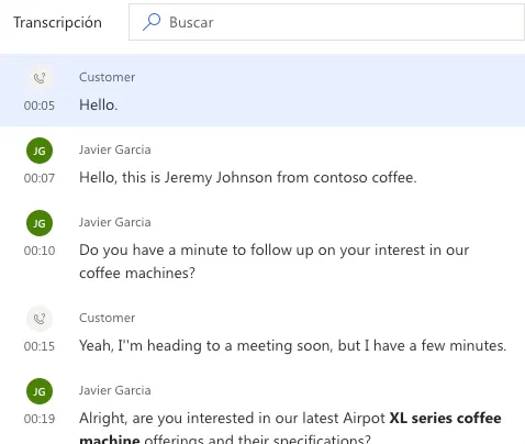 Transcripción Dynamics Customer Sales