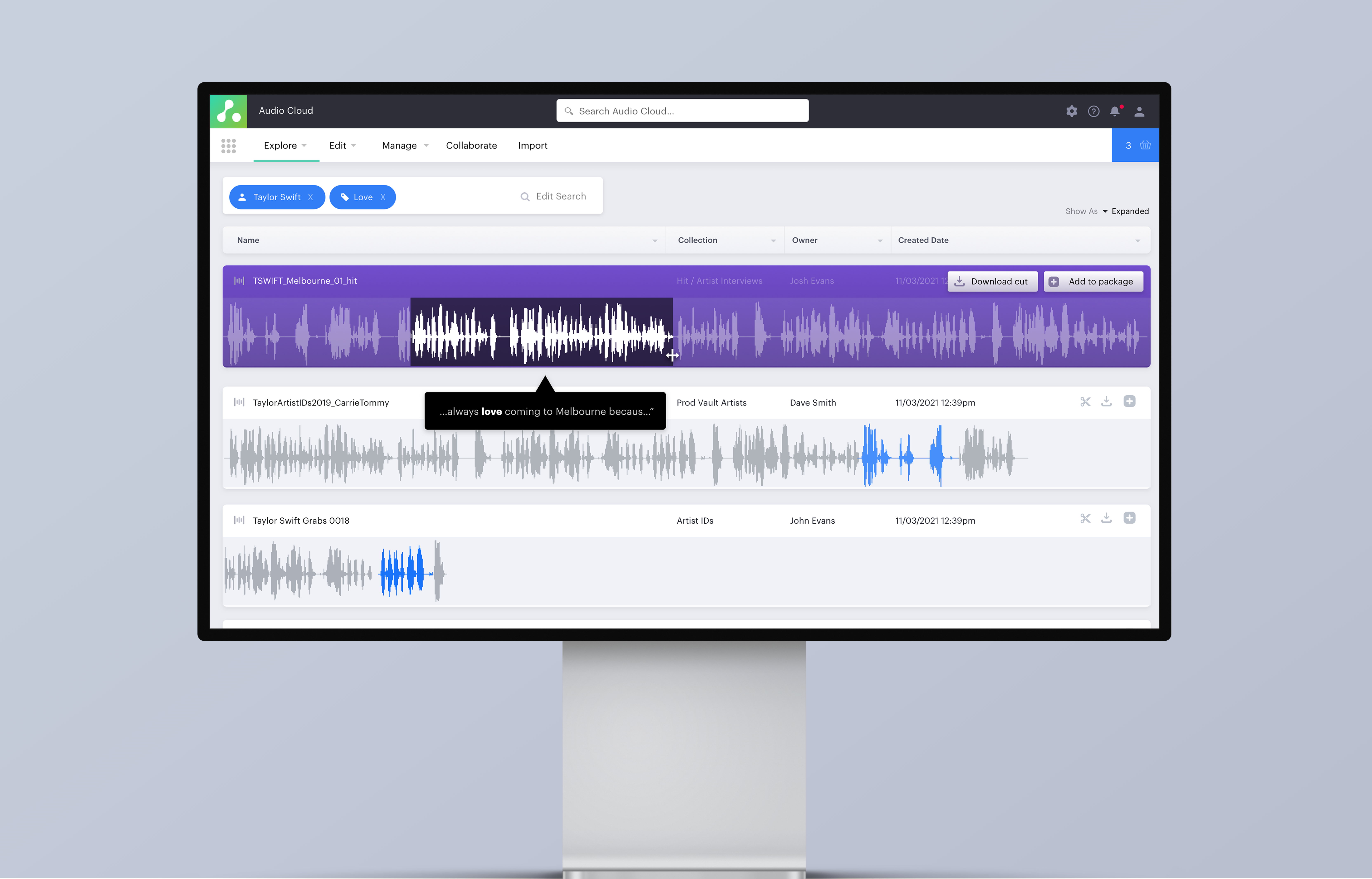 Audio Cloud Screenshot Light Background