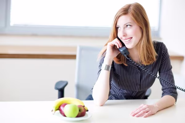 Office worker on phone