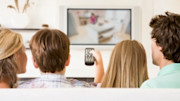 Family watching TV