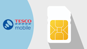 Tesco Mobile logo and SIM card