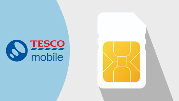 Tesco Mobile logo and SIM card