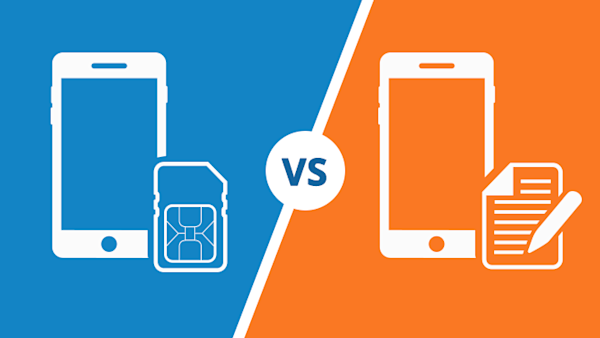 SIM only Vs Contract logos