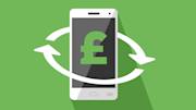 Cashback on mobile phone icon