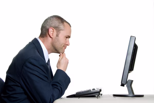 Businessman using a computer