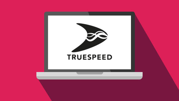 Truespeed logo in laptop