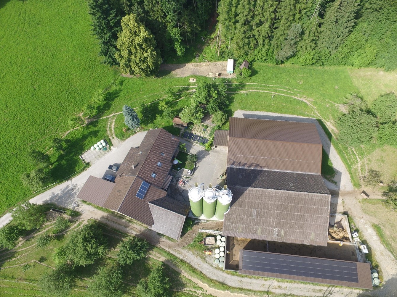 Schneckenhof aus Vogelperspektive