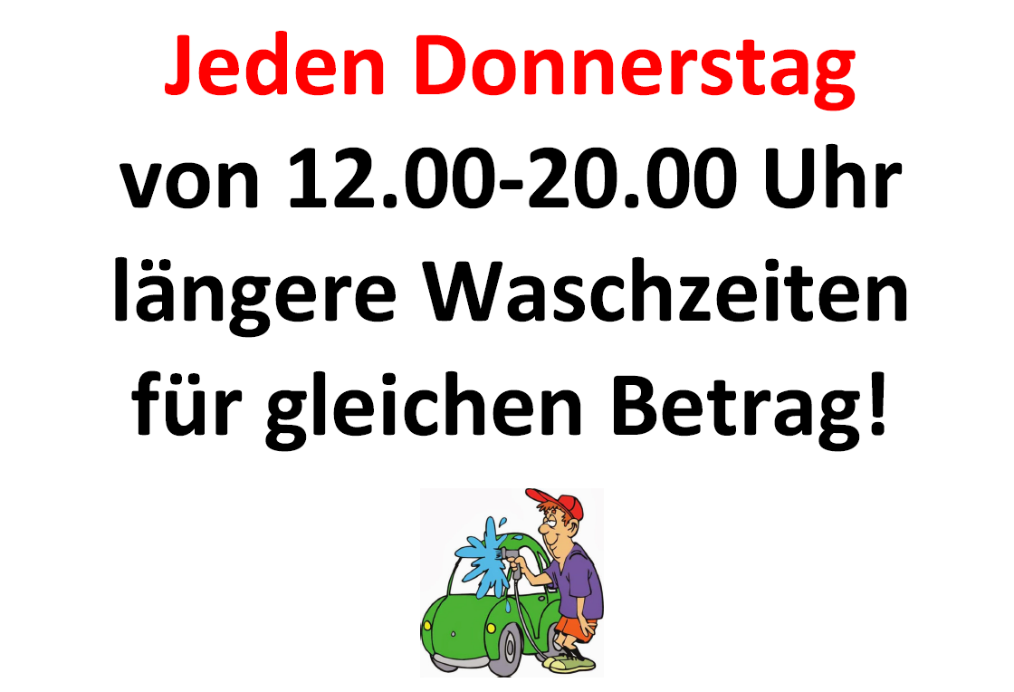 Am Donnerstag länger Auto waschen