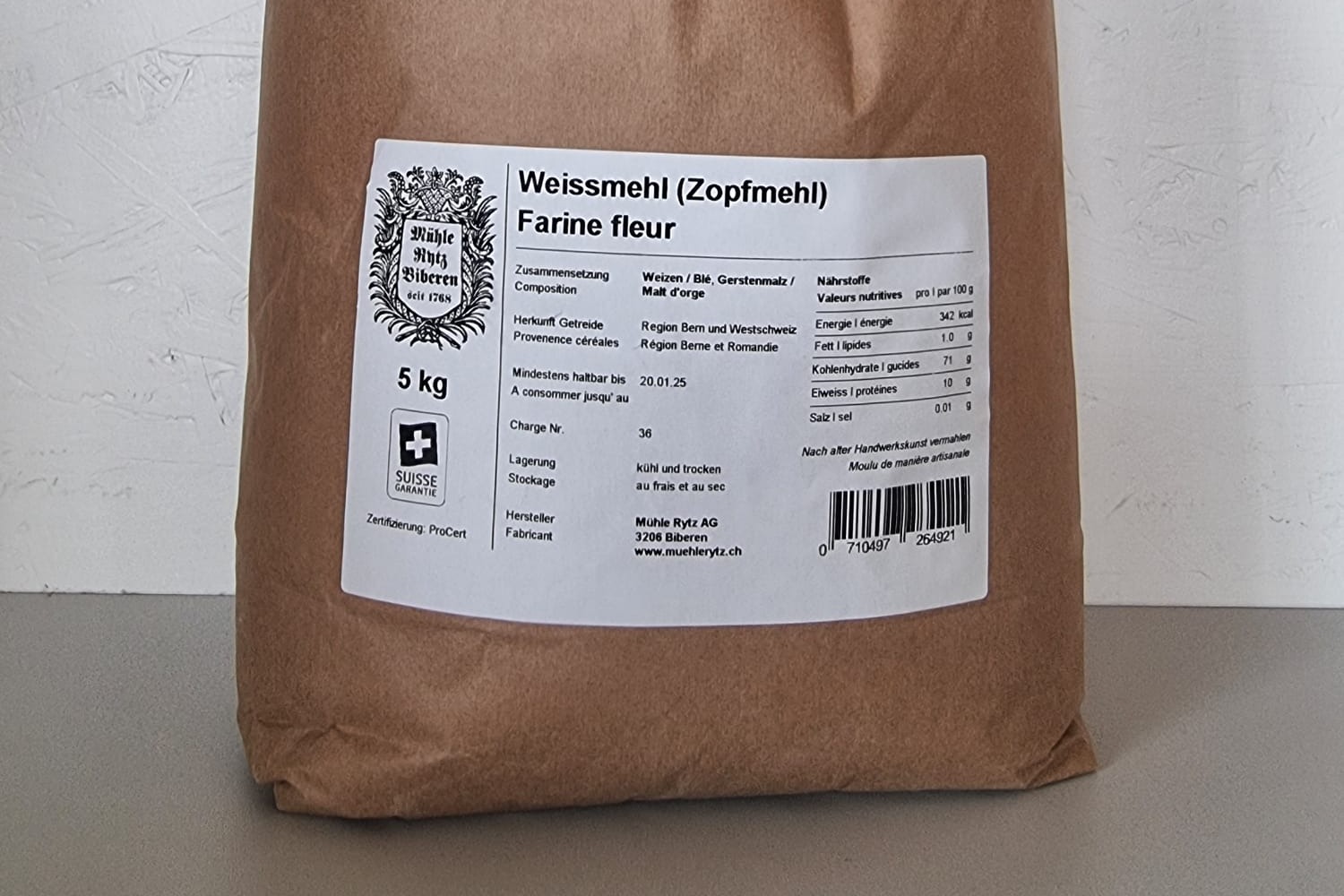 Weissmehl (Zopfmehl) 5kg - Mühle Rytz