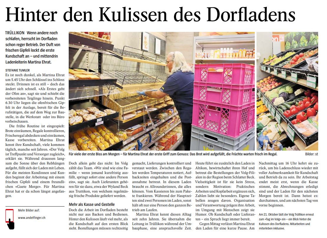 Hinter den Kulissen im Volg Trüllikon