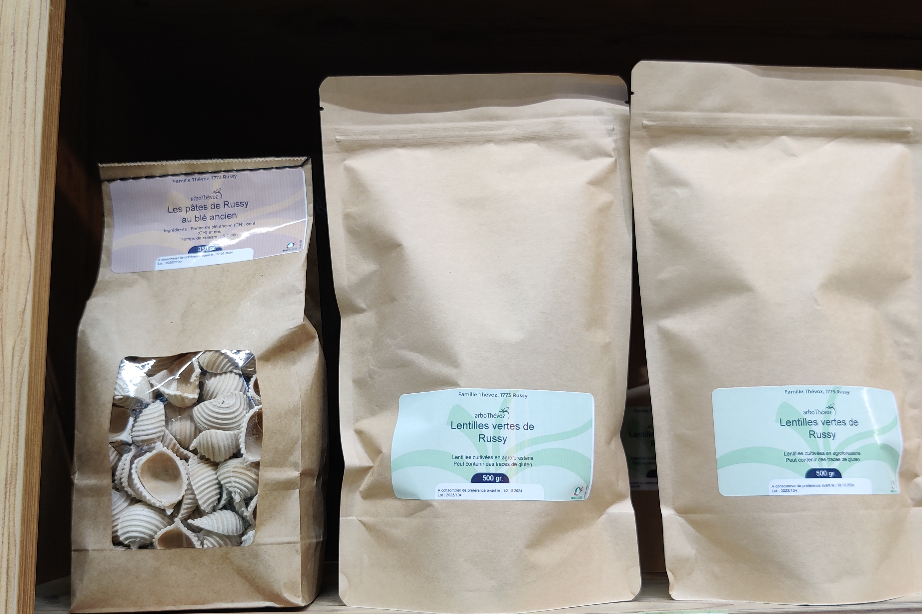 LBV Magasin, Producteurs régionauxs, Arbothévoz, Choix de produits