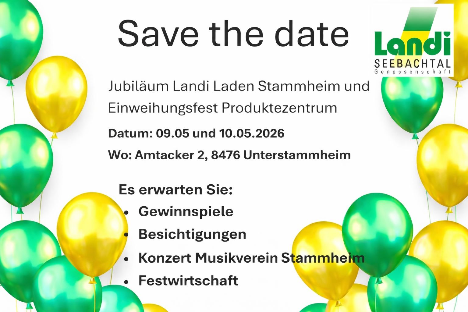 Save the date - grosses Fest am 9. und 10. Mai 2026!