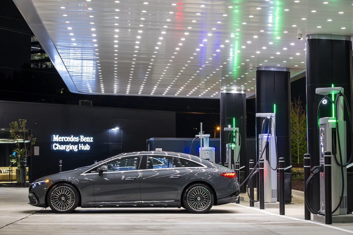 Promoted Mercedes-Benz EQS at High-Power Charging