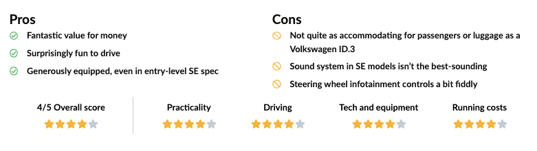 MG4 pros cons and scores