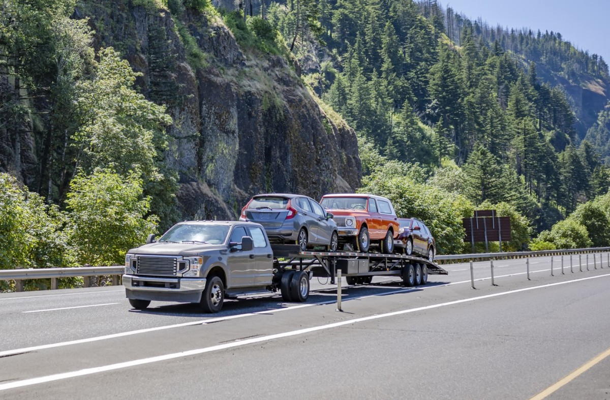 Car transport trailer truck