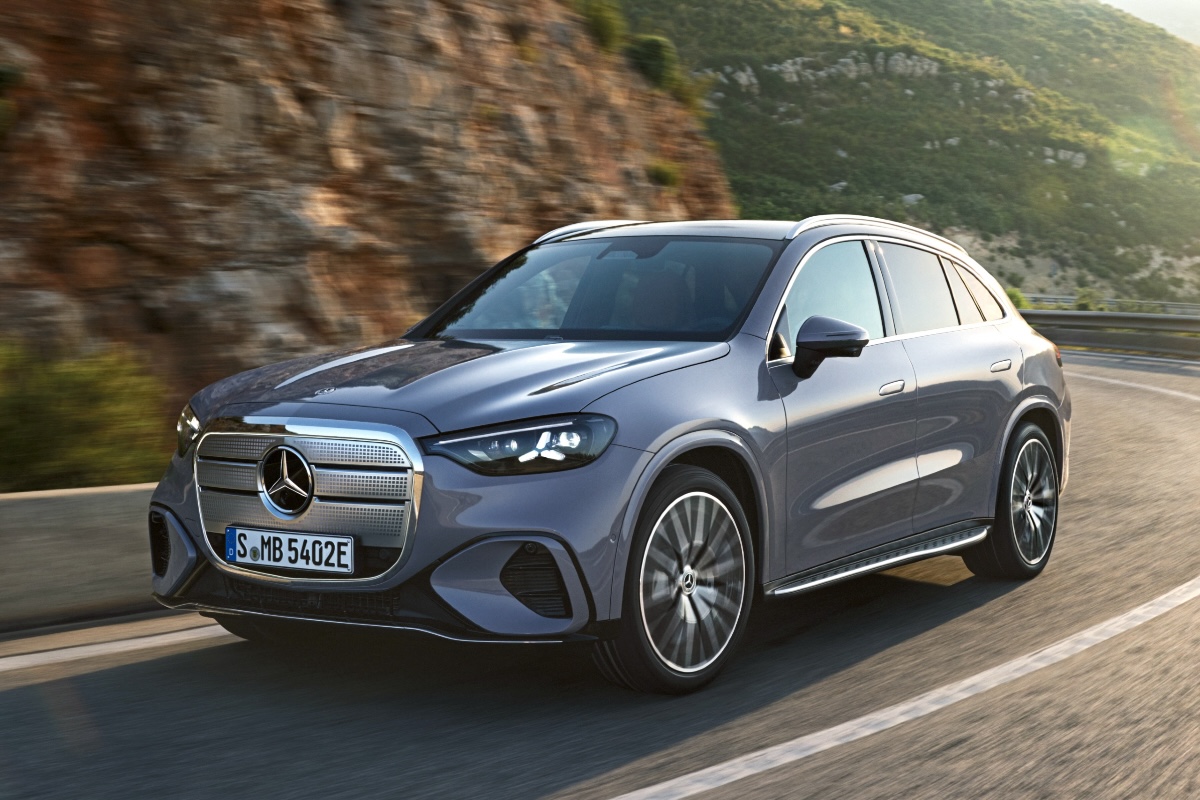 2026 Mercedes-Benz GLC EQ front 3 4 driving