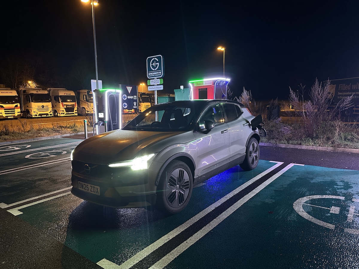 Volvo EX30 charging night