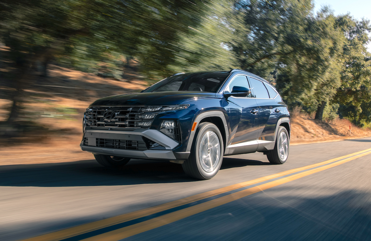 Blue 2025 Hyundai Tucson Hybrid 