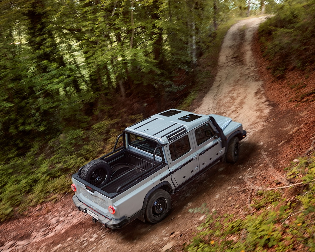 Ineos Grenadier Quartermaster pickup driving offroad