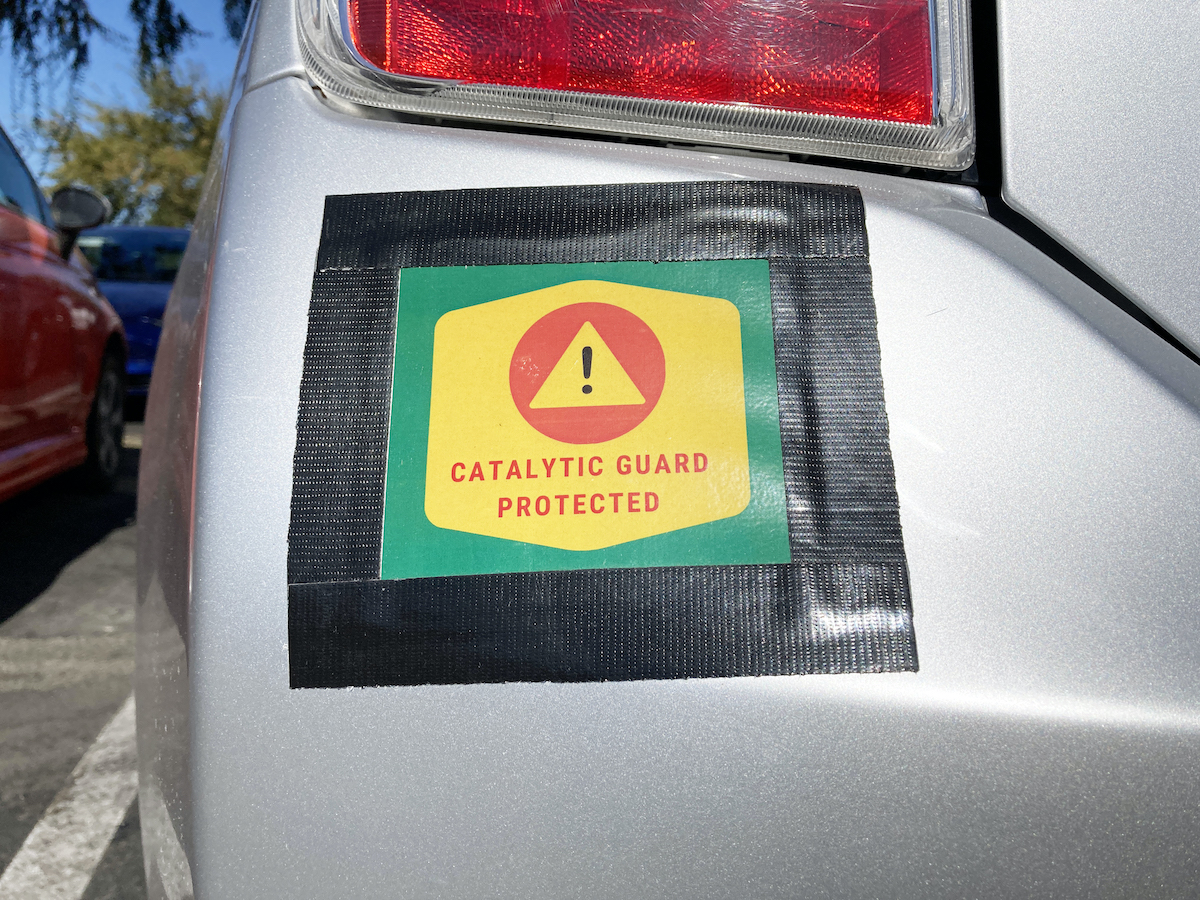 Catalytic converter sticker