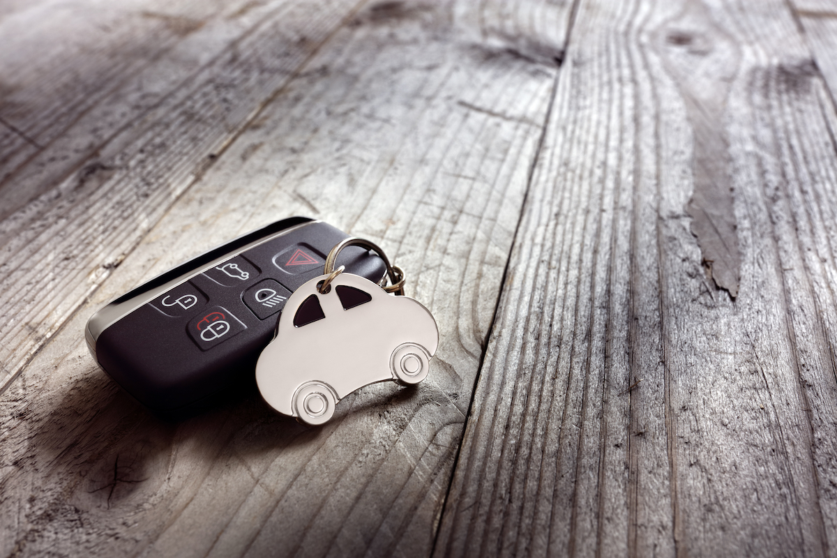 Car key with keyring