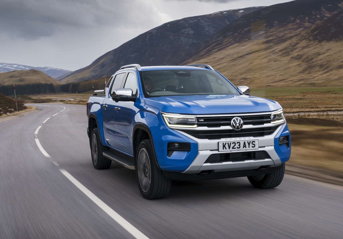 VW Amarok front driving blue