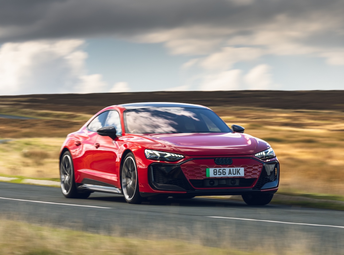 Audi RS e-tron GT red front driving