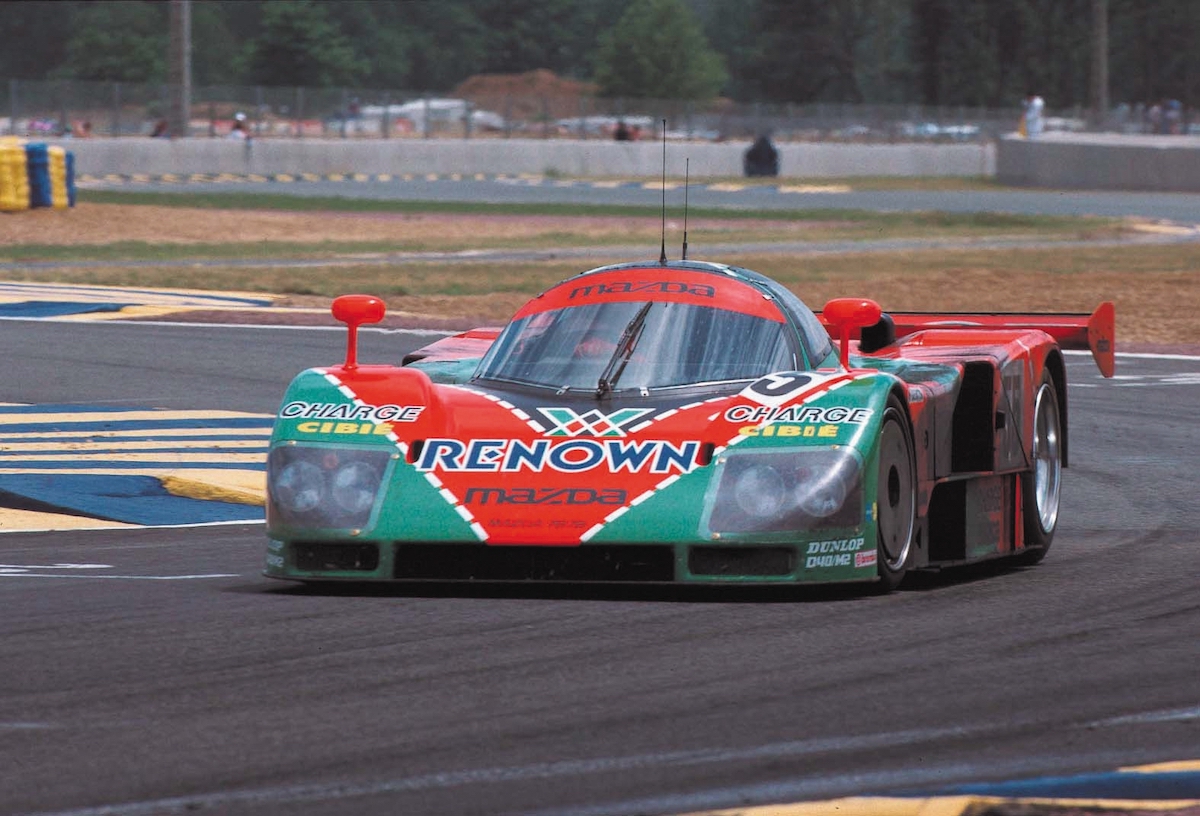 Mazda 787b Group C car front cornering