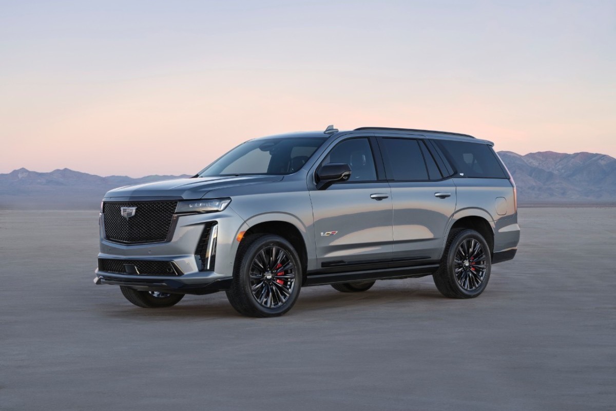 Image via Cadillac. 2024 Cadillac Escalade-V, front-quarter view.