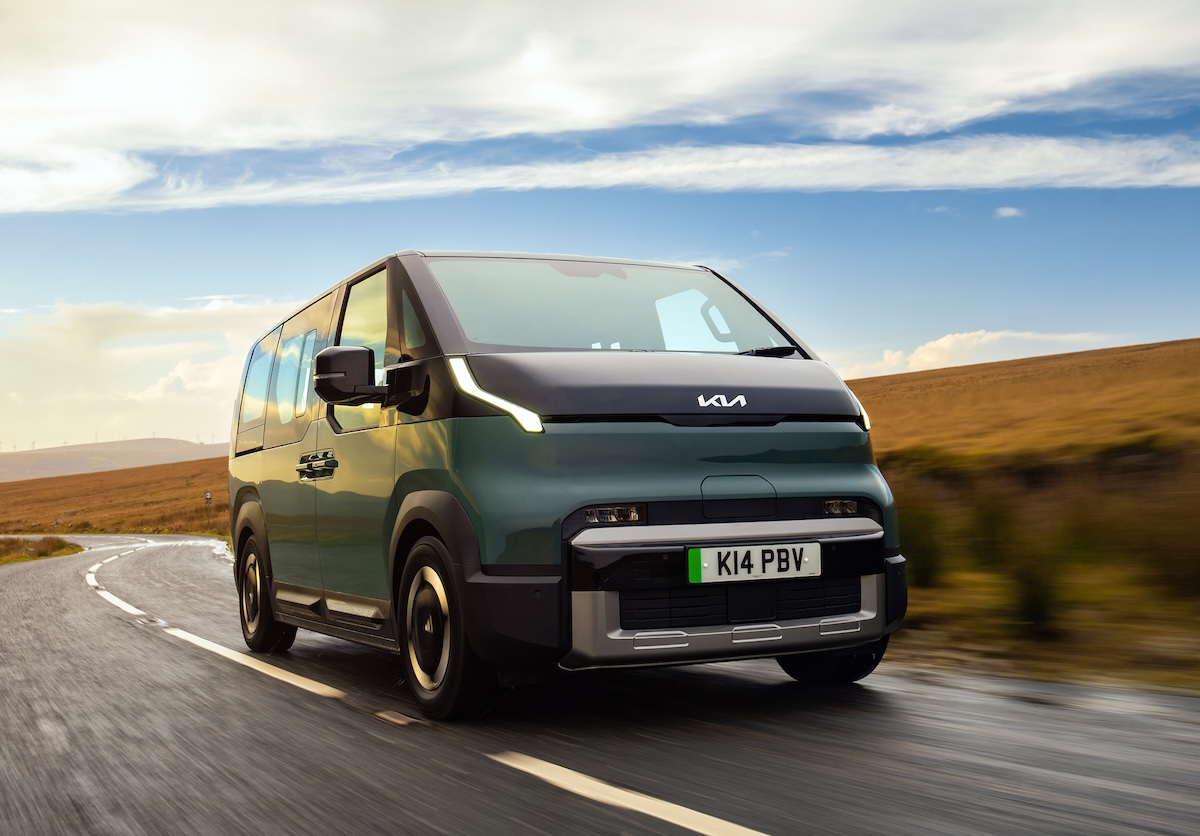 Kia PV5 MPV front driving