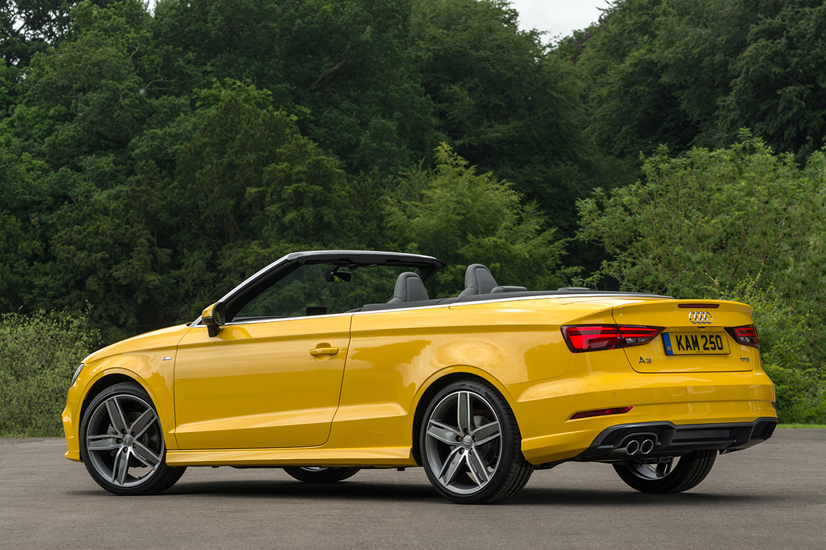 Audi A3 convertible rear static yellow