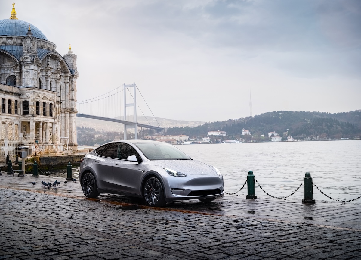 Tesla Model Y front three quarters
