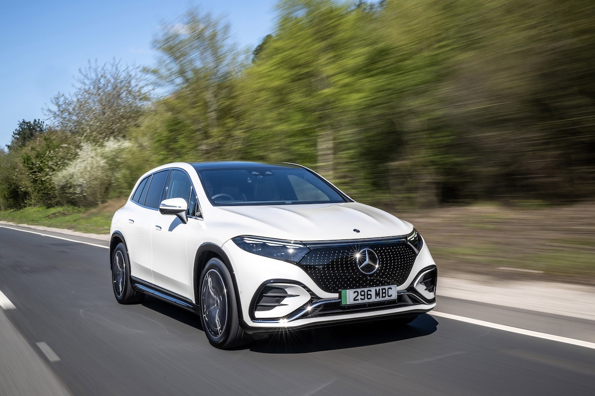 Mercedes EQS SUV front driving