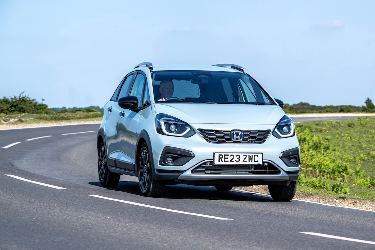 Honda Jazz blue driving 2023