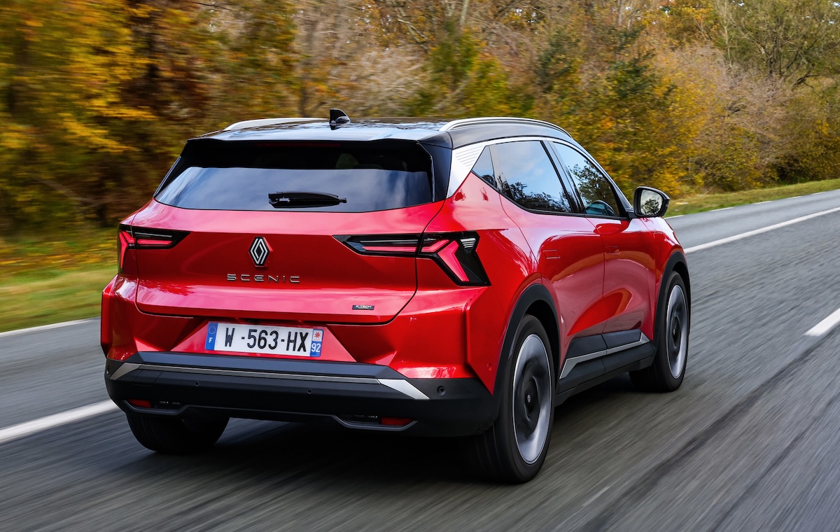 2024 Renault Scenic red driving rear