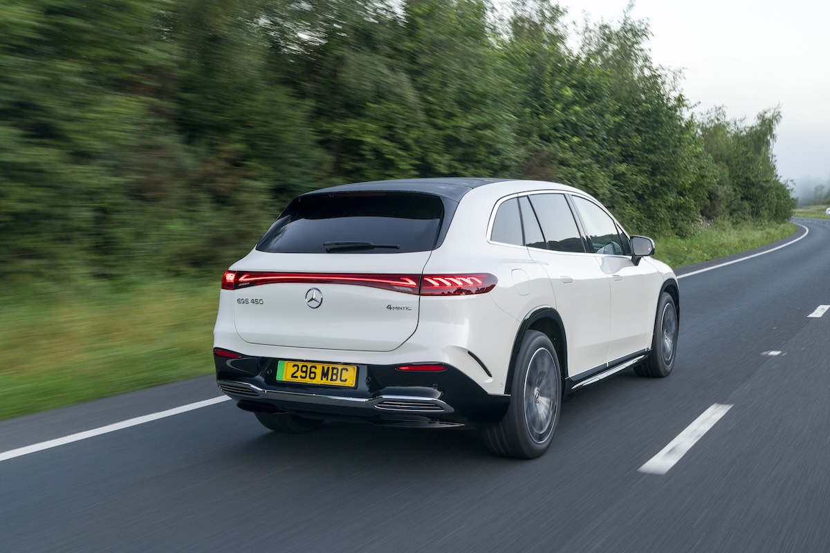 Mercedes EQS SUV rear driving