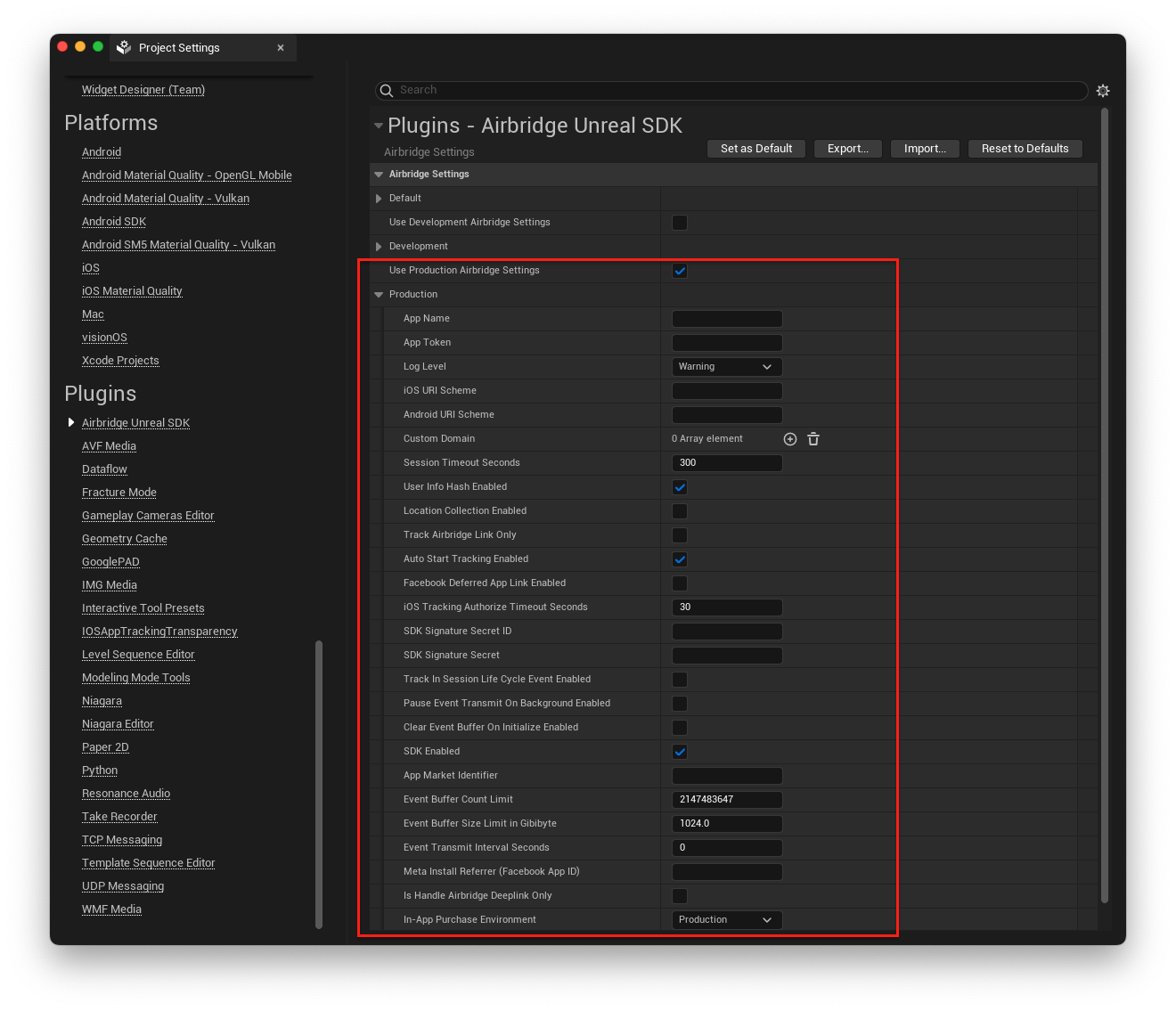 Unreal SDK | Airbridge Help Center