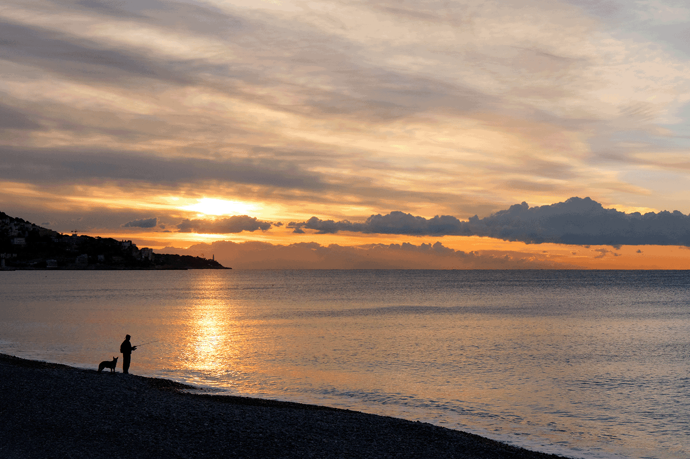 fishing on the beach