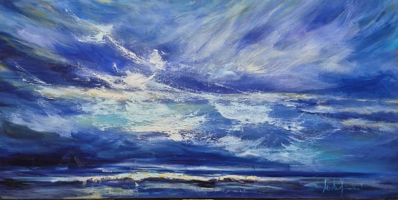 dopo la tempesta 2 - Olio su tela del 2024, serie Mare di Maria Nicoletta Ferrari