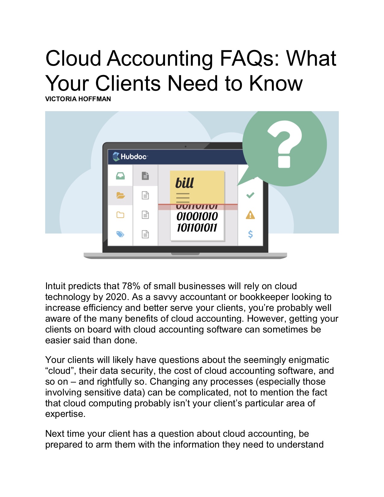 Cloud Accounting FAQs - What Your Clients Need to Know