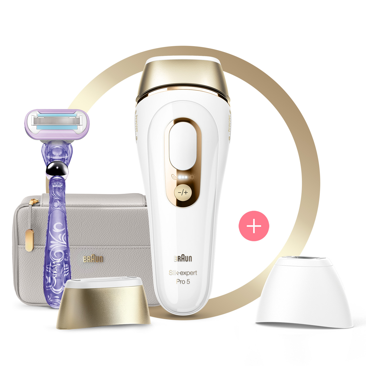 Braun IPL Silk-expert Pro 5 PL5129 with 4 extras: Precision Attachment,  Mini Facial Hair Remover, Venus Razor and Storage Pouch - Go Hairless