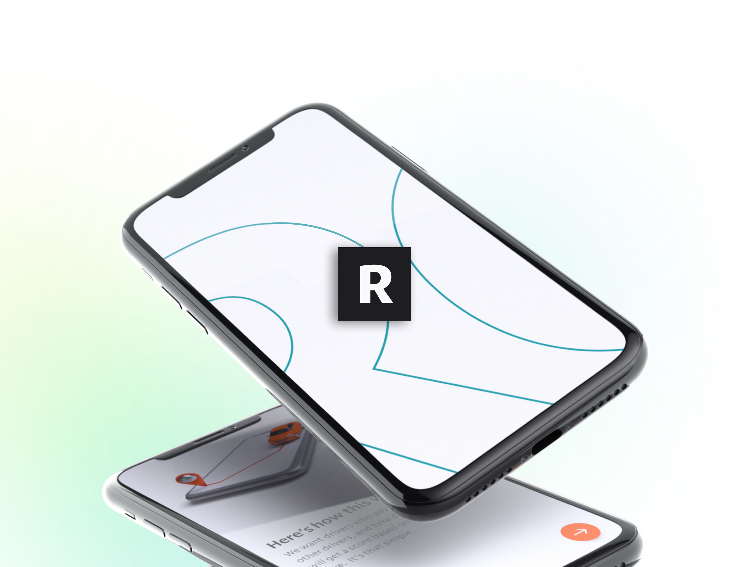 2 phones, one with the Root Enterprise logo and one with a screen showing how Root Enterprise uses telematics for businesses