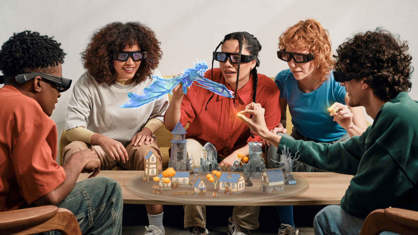 Image of friends using Spectacles.