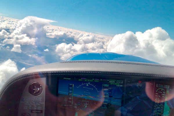 turbulence while flying through clouds